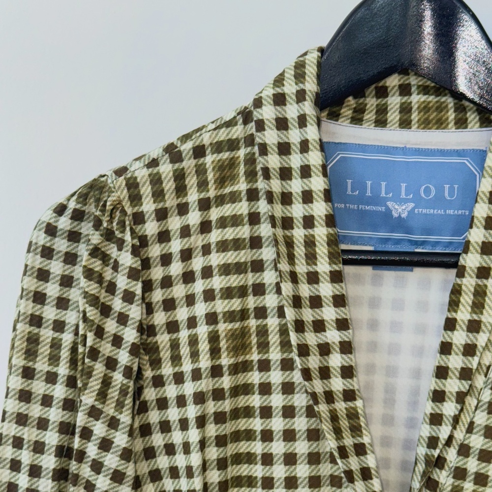 Lillou The Blair Green Plaid Mini Dress